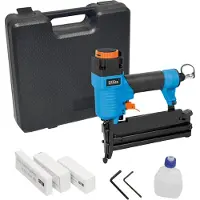 Güde Druckluft Klammergerät / Nagler 3 in 1 20 - 40 mm 4 - 7,5 bar + 800 tlg. Nagel / Klammer Set +