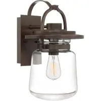 QUOIZEL Elstead Lasalle Außen-Außenwandleuchte E27 39cm Westliche Bronze Klar IP44