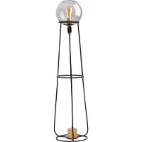 Näve Stehleuchte - Stehleuchte "STELO" H: 128,5cm, Stehlampe im Industrial Style, ausMetall und Glas in schwarz, 128,5 cm hoch, Maße 31 x 31 cm, E27-Fassung – Druckschalter