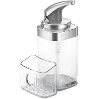 Simplehuman Seifenspender mit Caddy 650 ml, Silber/Transparent