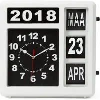Perel - Wanduhr Flipover mit Kalender 31CM | 1 Stück
