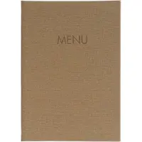 Sigel Speisekarten-Mappe ,DIN A4, Gummibindung, geprägt, beige, 5 Stück + 2 Doppel-Transparenthüllen