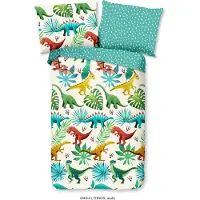 Muller Textil Good Morning Kinder Bettwäsche mit dino- 140x200 cm- 100% Baumwolle