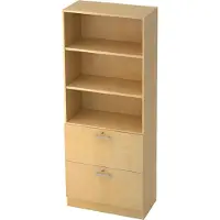 Hjh OFFICE PRO SIGNA G 7300 RE - Ahorn 5 OH Schrank mit Hängeregistratur (abschließbar) Relinggriff Kunststoff