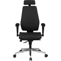Amstyle Bürostuhl SPM1.279 Schreibtischstuhl Stoff Schwarz Chefsessel Modern Drehstuhl mit Synchronmechanik Arbeitsstuhl mit Kopfstütze 120kg