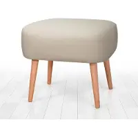 Atelier Del Sofa | Hocker Parrot beige Leinen 50x43x42 cm | NADUVI