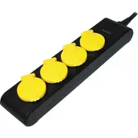 Logilink LPS212, 1,4 m, IP44, Kunststoff, Schwarz, Gelb, 4 AC-Ausgänge, 16 A