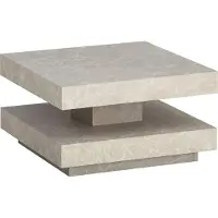 FineBuy Couchtisch 60x60x34 cm Beige Sofatisch Modern Design Wohnzimmertisch mit Stauraum Quadratisch Loungetisch Klein Kaffeetisch