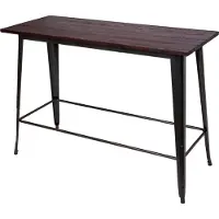 Mendler Bartisch MCW-H10, Hochtisch Tresentisch, Industrie-Design Ulme Holz MVG- 106x147x60cm vintage schwarz-braun