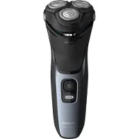 Philips 3000 series Shaver series 3000 S3133/51 Elektr. Nass- und Trockenrasierer Series 3000, Rotationstrasierer, Schwarz, Blau, Ladend, Leistung, Akku, Integrierte Batterie, 60 min