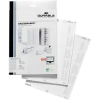 Durable Indstik til kongresmærker på A4-ark hvid 65x30mm 20ark/pak - (360 stk.)