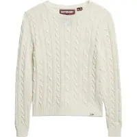 Superdry für Damen. W6110685A Essentials Schlanker beiger Pullover (L), Lässig, Acryl