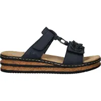 Rieker Pantolette, Plateau, Sommerschuh, Schlappen mit Schmuckelementen