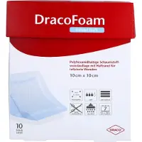 No Brand Dracofoam Infekt haft Schaumst.Wundauf.10x10 cm 10 St Verband