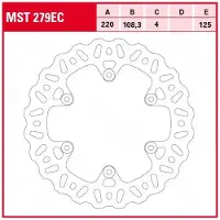 TRW Bremsscheibe EC MST279EC 220/108,3/125/4mm