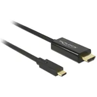 DeLOCK 85258 Video Kabel Adapter 1 m USB C HDMI Schwarz - Video Kabel Adapter (1 m, USB C, HDMI, Stecker, Stecker, Gold)
