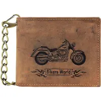 Green Burry Geldbörse Kette Leder Bikerbörse Kettenbörse Herren Damen Portemonnaie 1796-BIKE-25