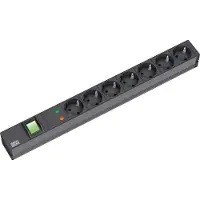 Bachmann 19" Steckdosenleiste 7-fach mit ÜS mit Schalter, schwarz