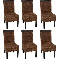 Mendler Esszimmerstuhl Acireale, Korbgeflecht (6er-Set) dunkel, ohne Kissen