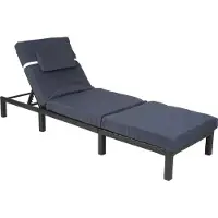 Mendler Poly-Rattan Sonnenliege MCW-A51, Relaxliege Gartenliege Liege Premium anthrazit, Kissen grau