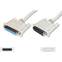 Assmann Digitus Datatransfer Verlängerungskabel, D-Sub25/St - D-Sub25/Bu, Beige, 10 m, D-Sub25, D-Sub25, Männlich, Weiblich