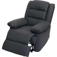 Mendler Fernsehsessel MCW-G15, Relaxsessel Liege Sessel, Leder + Kunstleder 101x87x100cm grau