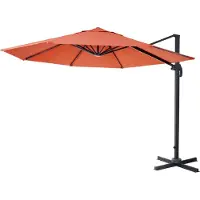 Mendler Gastronomie-Ampelschirm MCW-A96, Sonnenschirm, rund Ø 3m Polyester Alu/Stahl 23kg terracotta ohne Ständer, drehbar