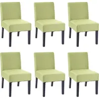 Mendler 6er-Set Esszimmerstuhl MCW-F61, Stuhl Lounge-Stuhl, Stoff/Textil grün