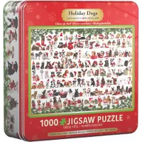 Eurographics Puzzle in Blechdose Weihnachtshunde 1000 Teile