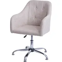 MCW Esszimmerstuhl MCW-L92, Küchenstuhl Stuhl mit Armlehne, drehbar höhenverstellbar Metall Textil creme