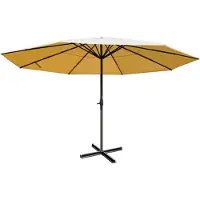 Mendler Sonnenschirm Carpi Pro, Gastronomie Marktschirm ohne Volant Ø 5m Polyester/Alu 28kg creme ohne Ständer