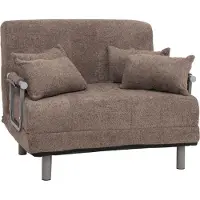 Mendler Schlafsessel MCW-K29, Klappsessel Schlafsofa Gästebett, Liegefläche 190x100cm, Stoff Bouclé (500g/m²) hellbraun