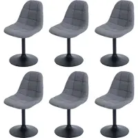 Mendler 6er-Set Esszimmerstuhl MCW-A60, Küchenstuhl Stuhl Drehstuhl, Stahl MVG Stoff/Textil Bouclé (450g/m²) dunkelgrau