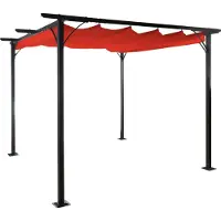 Mendler Pergola MCW-C42, Garten Pavillon, stabiles 6cm-Gestell + Schiebedach 3x3m terracotta