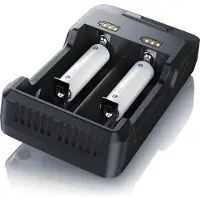 Aplic Batterie-Ladegerät 2000 mA, USB Akku Lader mit zwei Steckplätzen für Ni-MH / Ni-Cd / Li-ion Akkus