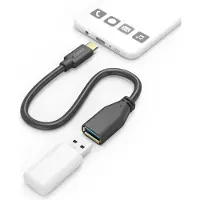 Hama USB-Adapterkabel, OTG, USB-C-Stecker - USB-A-Buchse, 15 cm, Schwarz (00125105)