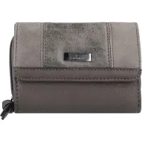 Tom Tailor Geldbörse "Juna", Damen, grau, Polyurethan, gepflegt, kontrastfarbene Details, mehrfarbig, Kleinlederwaren Geldbörse, aus soft genarbtem ledrigen Material mit glänzenden Metall-Accessoires