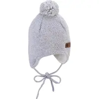 Sterntaler Strickmütze Bommel Silber Melange Gr. 43