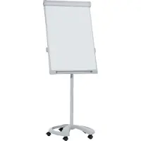 Franken Flipchart PRO Deluxe Mobil FC81, 5 Rollen, höhenverstellbar, magnethaftend, 2 Seitenarme, Ablageschale, Tafel 670 x 950 mm