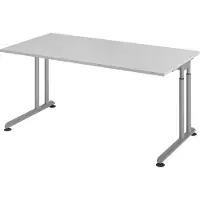 Hjh OFFICE PRO ZENO 16 S | 160x80 - 160 x 80 Grau/Silber h?henverstellbar