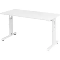 Hjh OFFICE PRO MEGA 614 W - h?henverstellbar Wei?/Wei? 140 x 67