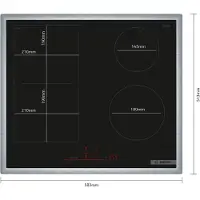 Bosch Serie 6 PVS64RHB1E, Schwarz, Integriert, 60 cm, Zonen-Induktionskochfeld, Glaskeramik, 4 Zone(n)