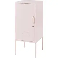 En.casa Nachtschrank Hausjärvi 82x35x35 cm Stahl Rosa