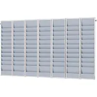 Eichner Planungstafel Flexo, 5er-Set, mit Wandprofil, je 10 Tafelschienen, für bis zu 50 Auftragstaschen, B 1700 x T 100 x H 1280 mm, Kunststoff, grau
