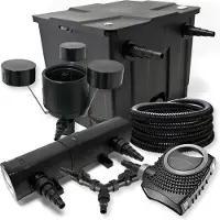 SunSun Filter Set 12000l Teich 18W Teichklärer NEO8000 Pumpe 25m Schlauch Skimmer CSP25
