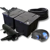 SunSun Filter Set 60000l Teich mit 24W Teichklärer,100W ECO Pumpe 25m Schlauch