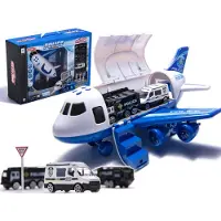 Ikonka Aga Verkehrsflugzeug + 3 Polizeiautos