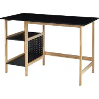 En.casa Schreibtisch 'Dønna' mit Regal 120x60x75cm Schwarz/Holzfarben