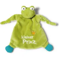 Nici Schmusetuch "My First Kollektion, Froschkönig, Kleiner Prinz" mit dreidimensionalen Augen mit aufgestickten Pupillen