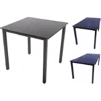 VCM Gartentisch aus Glas und Aluminium | Esstisch | ca. H. 73 x B. 80 x T. 80 cm | Anthrazit | Balkontisch Gartenmöbel
